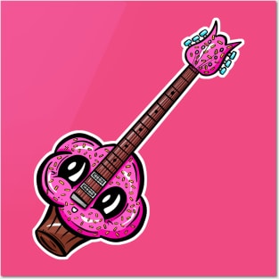 Cupcake Guitar Cartoon Posters and Art